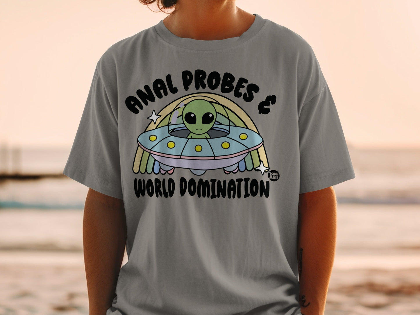 Alien Anal Probes World Domination Graphic T-shirt