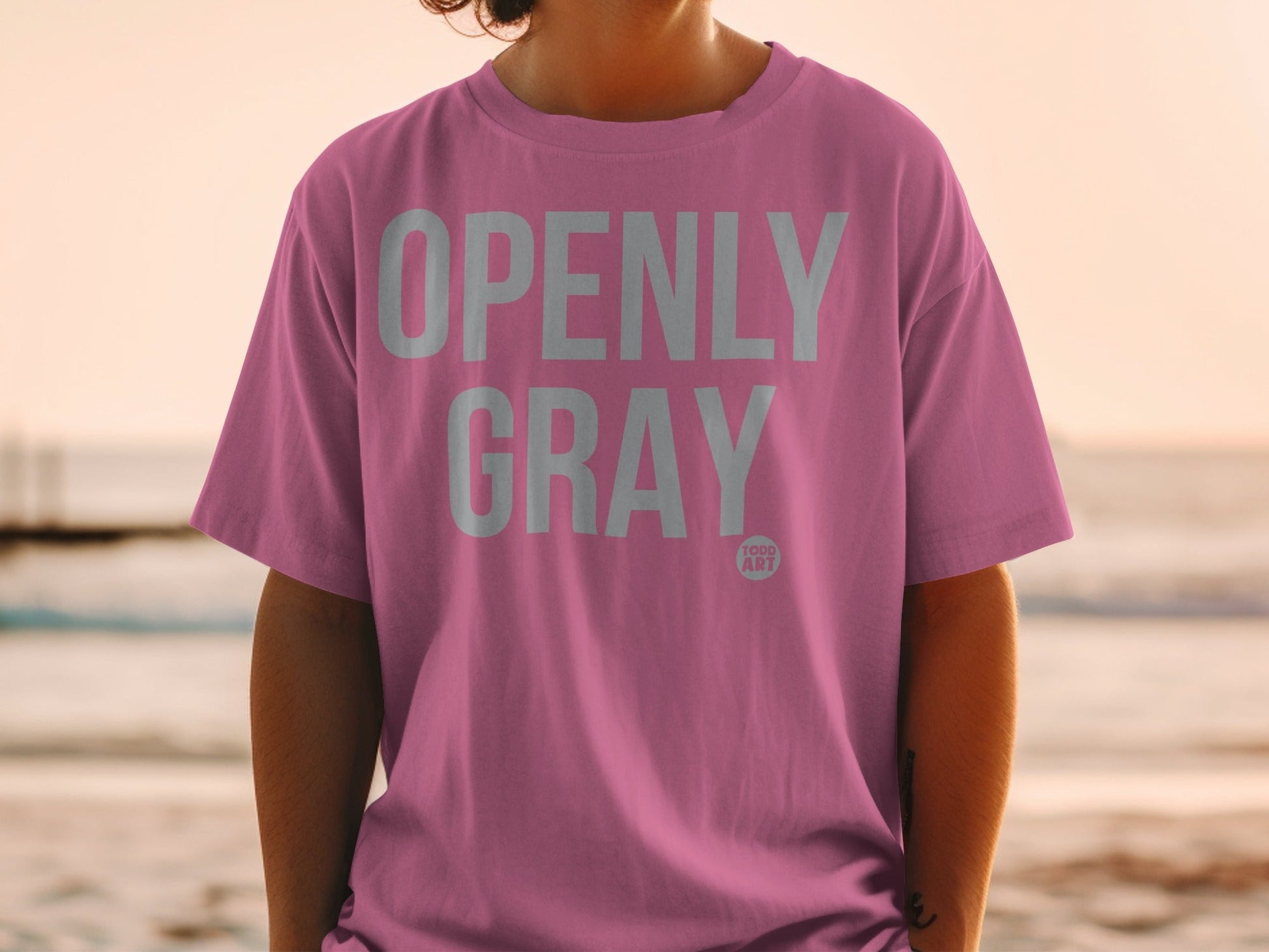 Openly Gray Graphic Text Print Todd Art T-shirt