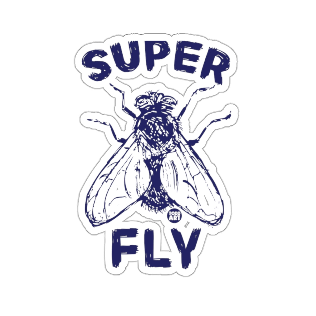 Super Fly Illustration with Insect Design Sticker