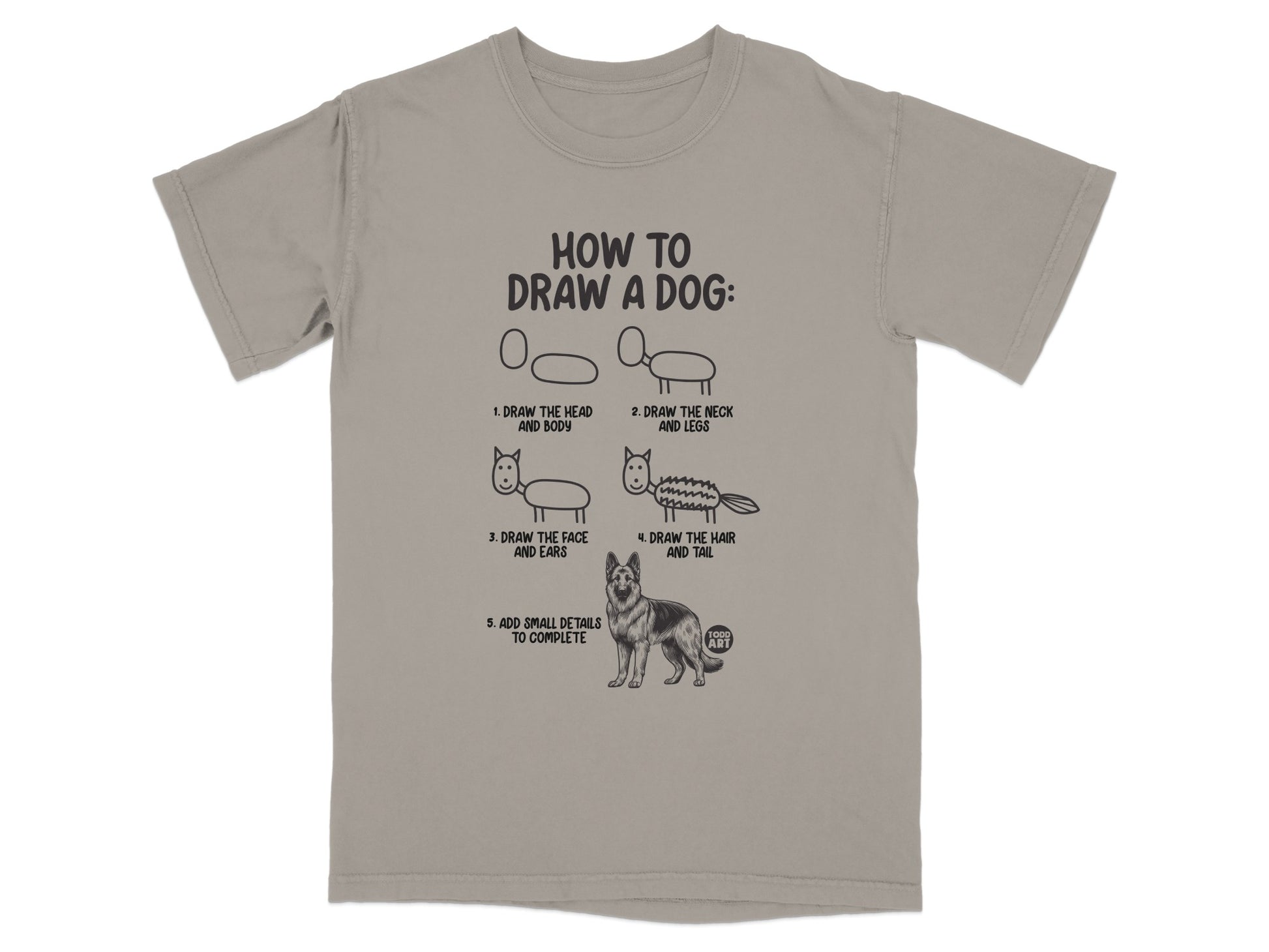 How to Draw a Dog Instructions Graphic Shirt