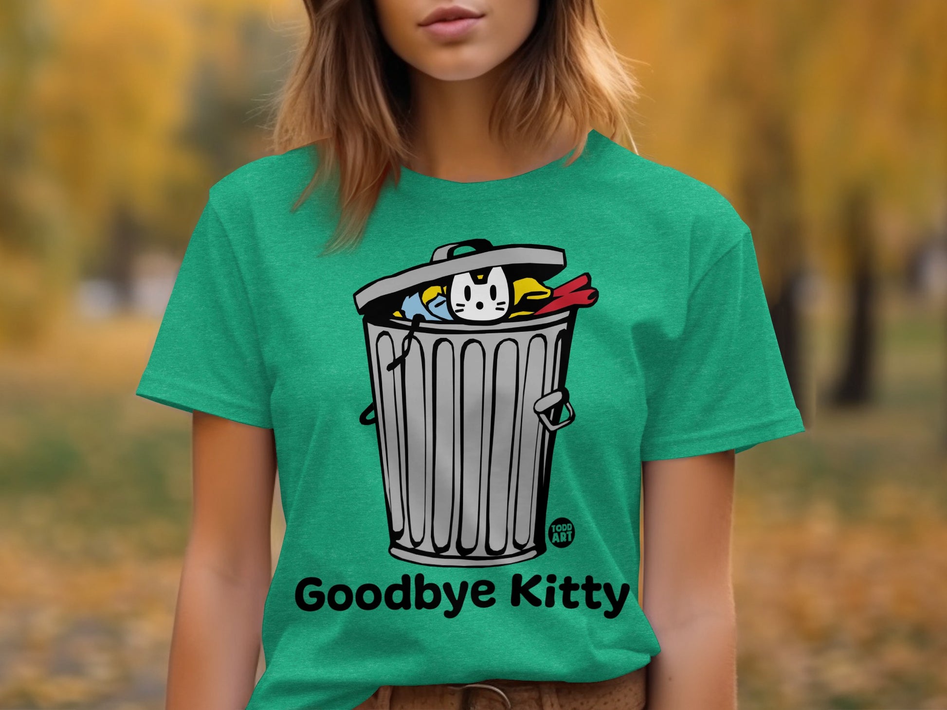 Goodbye Kitty Cartoon Character T-Shirt