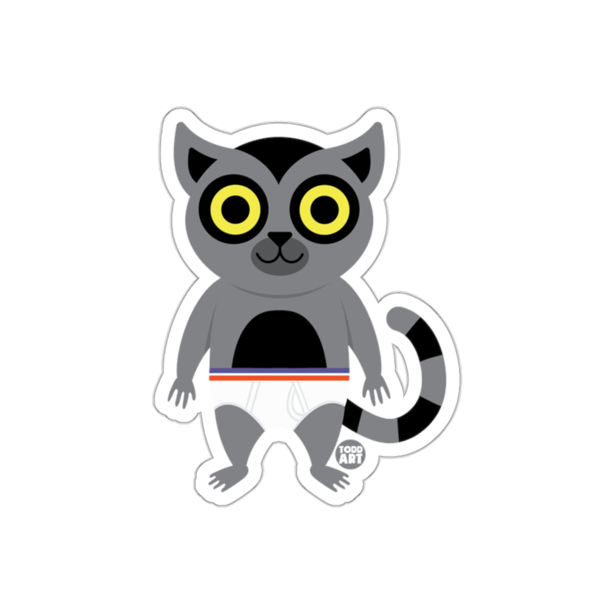 Cute Gray Cat with Big Yellow Eyes Sticker