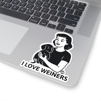 Woman with DachshundTodd Art Sticker