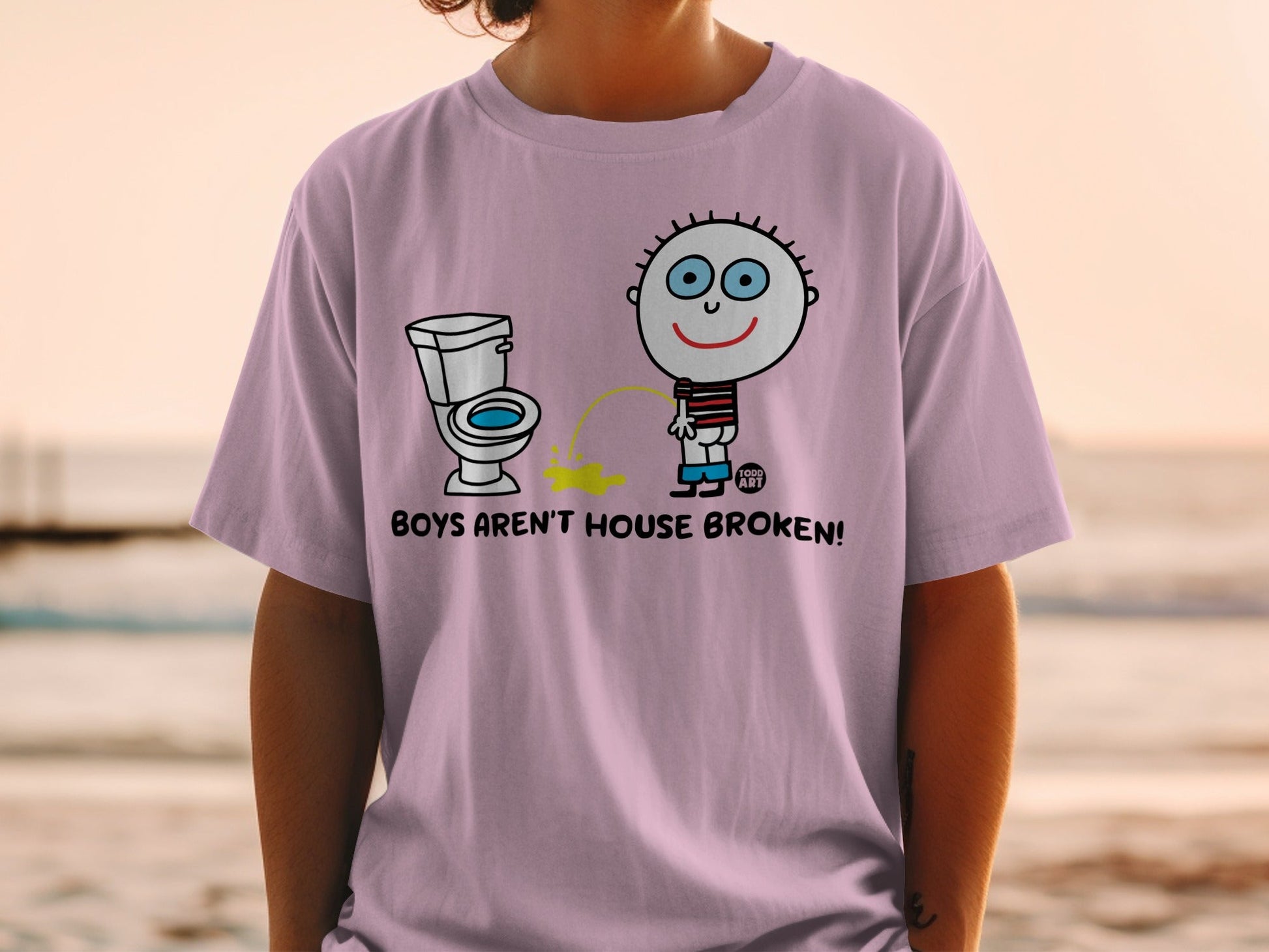 Boys Aren't House Broken Funny Cartoon Illustration Shirt