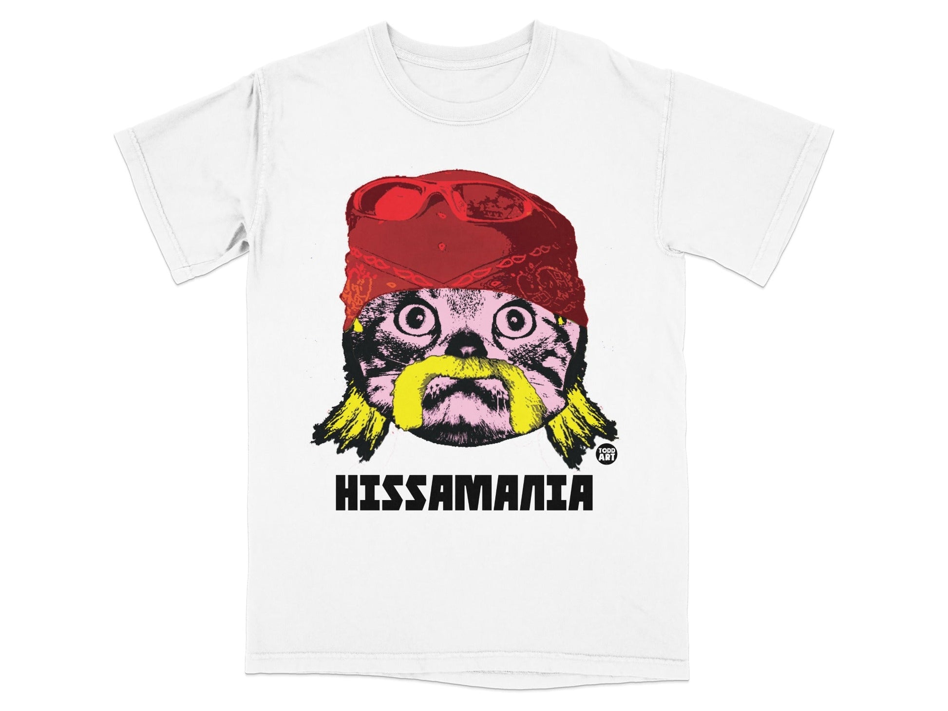 Hissamania Cat with Sunglasses and Bandana T-Shirt