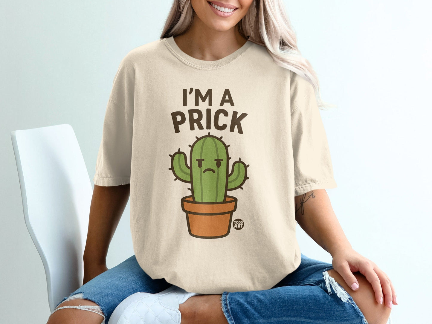Funny Cactus I'm a Prick Graphic T-shirt Novelty Top