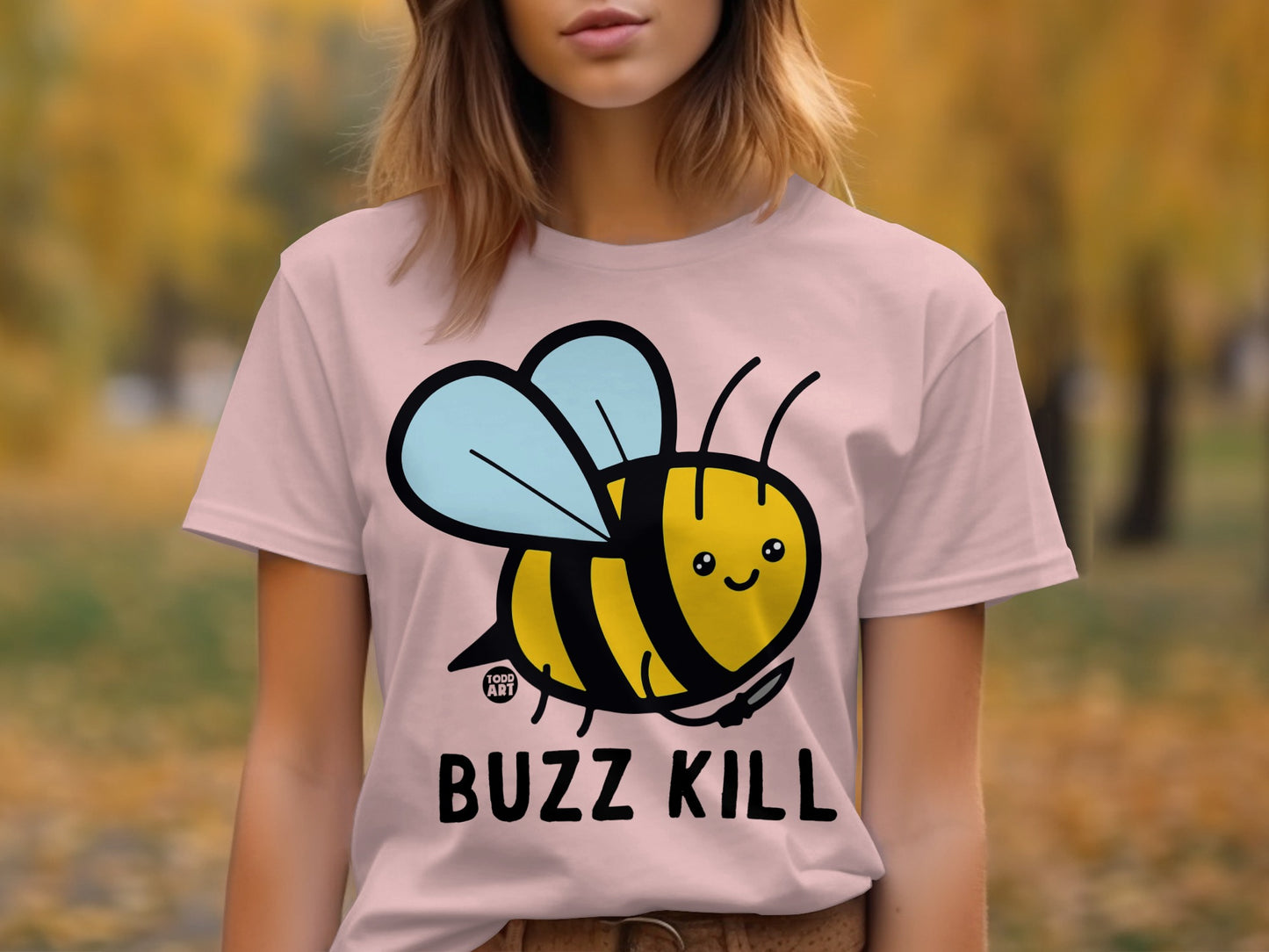 Cute Buzz Kill Bee Graphic T-Shirt for Fun Style