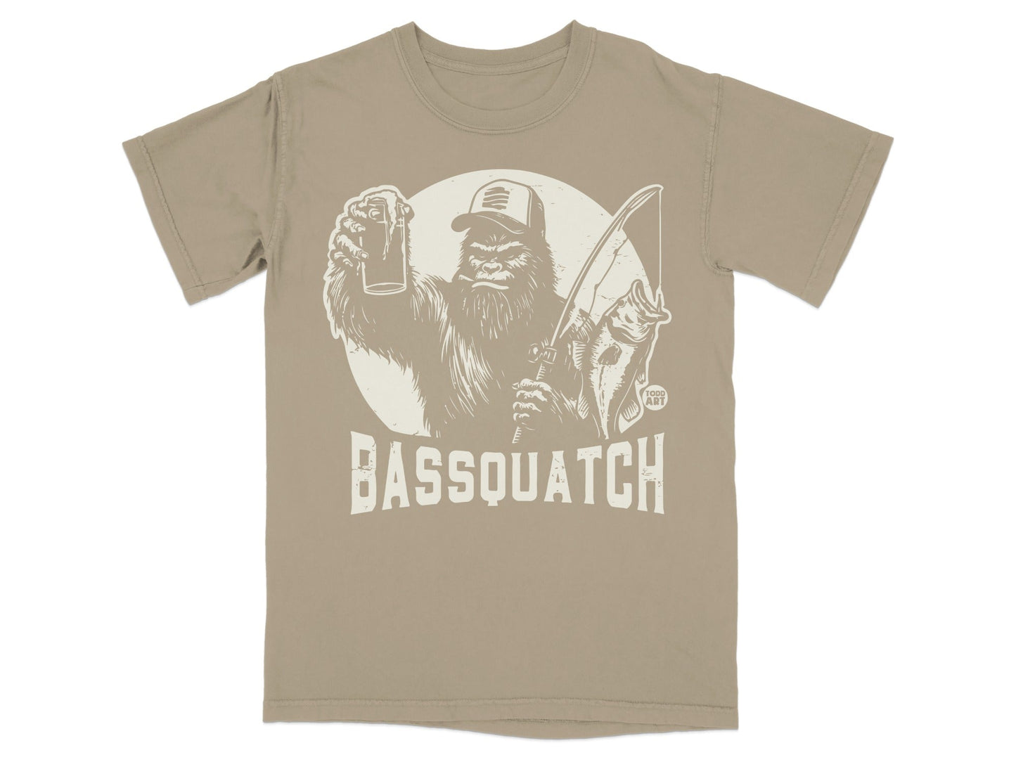 Bassquatch Illustration Graphic T-Shirt for Sale