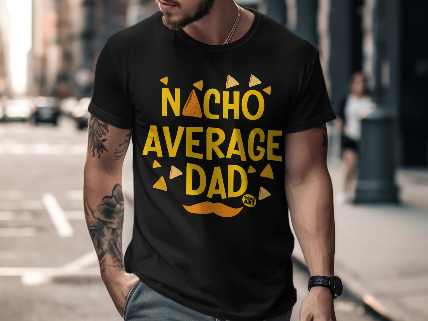 Nacho Average Dad Graphic T-shirt for Fathers