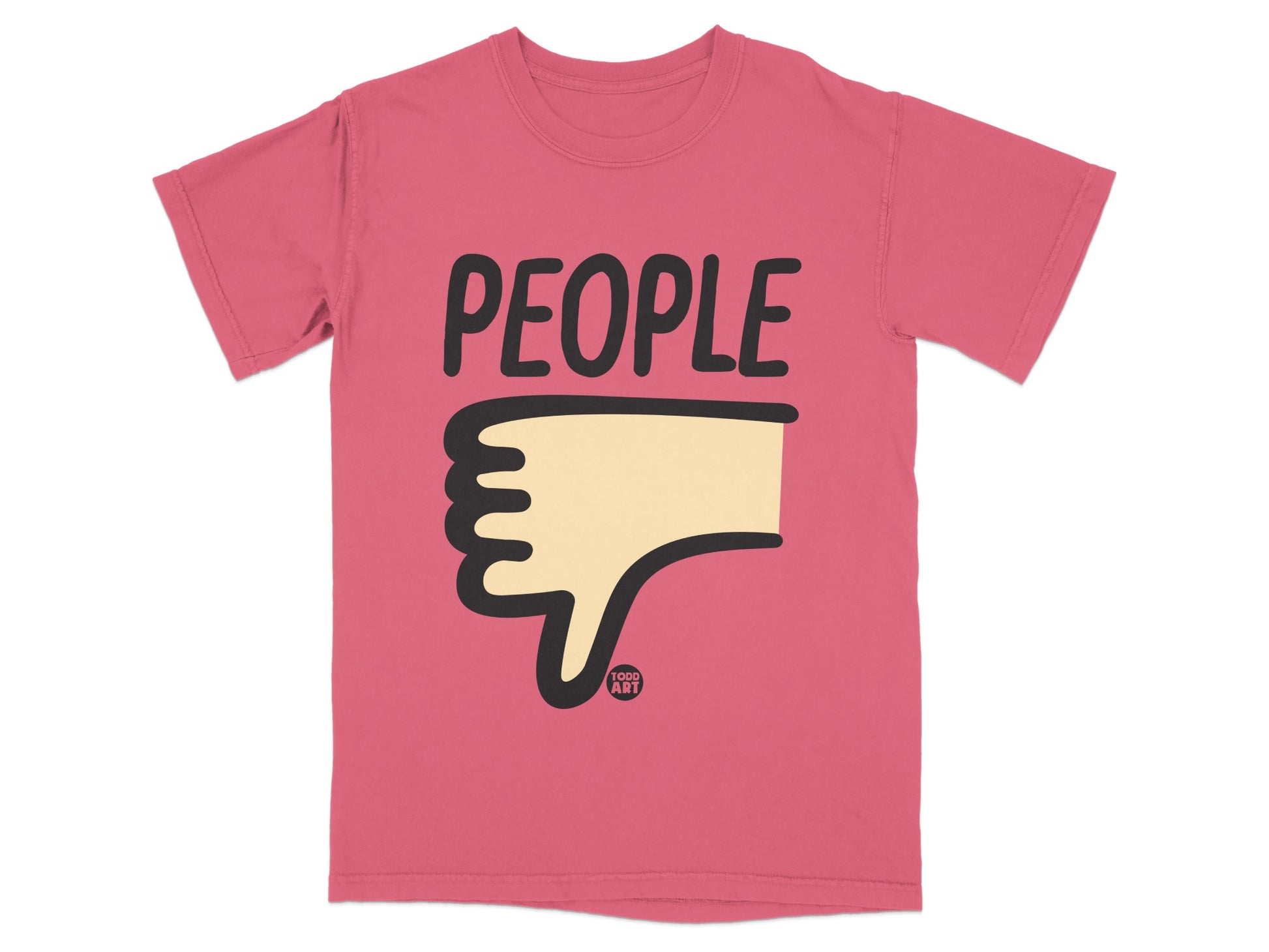 PEOPLE Thumbs Down Todd Art Humorous Tee Shirt product type