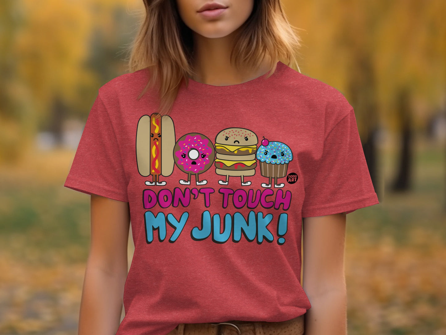 Don't Touch My Junk Funny Hot Dog Burger Donut Shirt