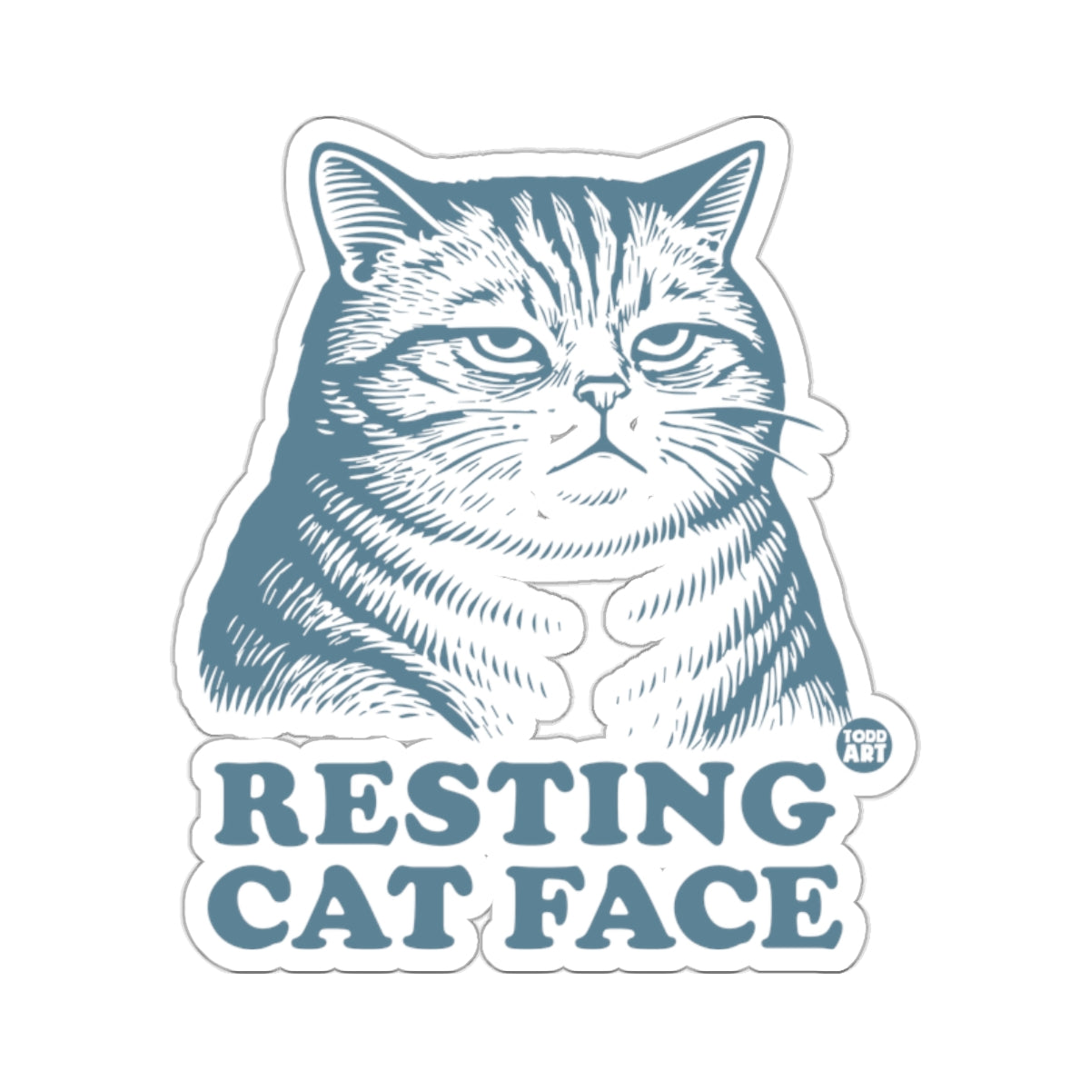 Resting Cat Face Funny Grumpy Animal Design 