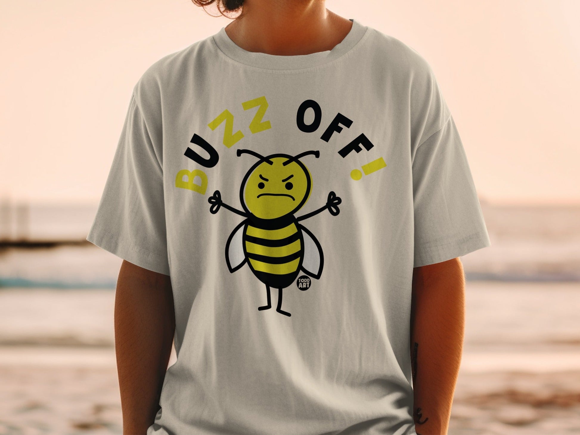 Buzz Off Angry Bee Graphic T-shirt