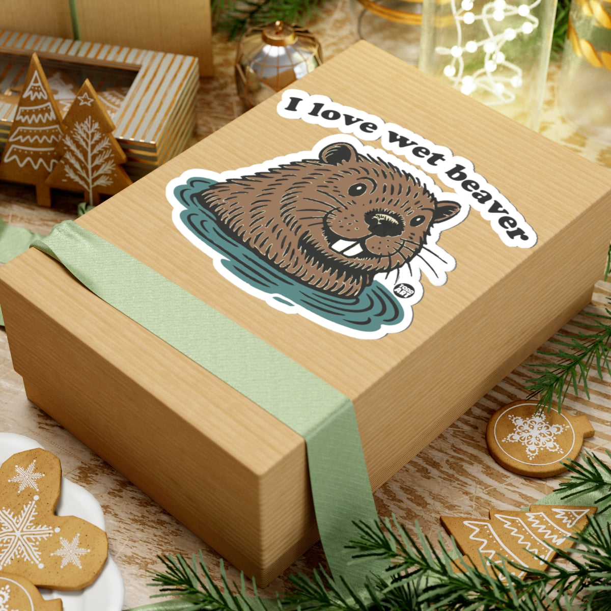 Beaver in waterTodd Art Sticker