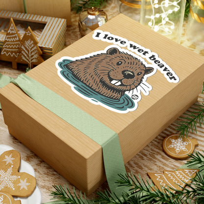 Beaver in waterTodd Art Sticker