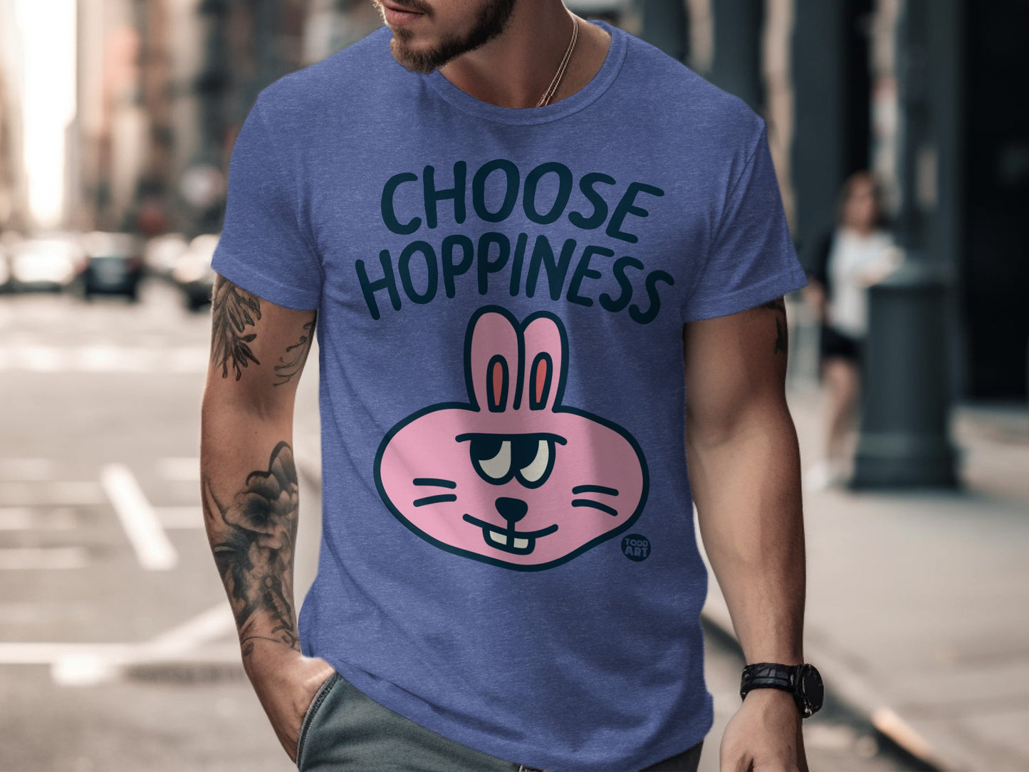 Choose Hoppiness Pink Bunny Graphic T-shirt product