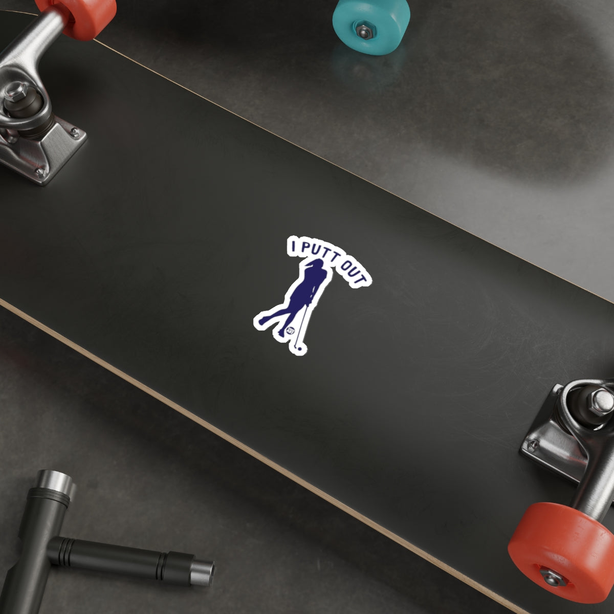 I Putt Out Female Golfer Silhouette Todd Art sticker