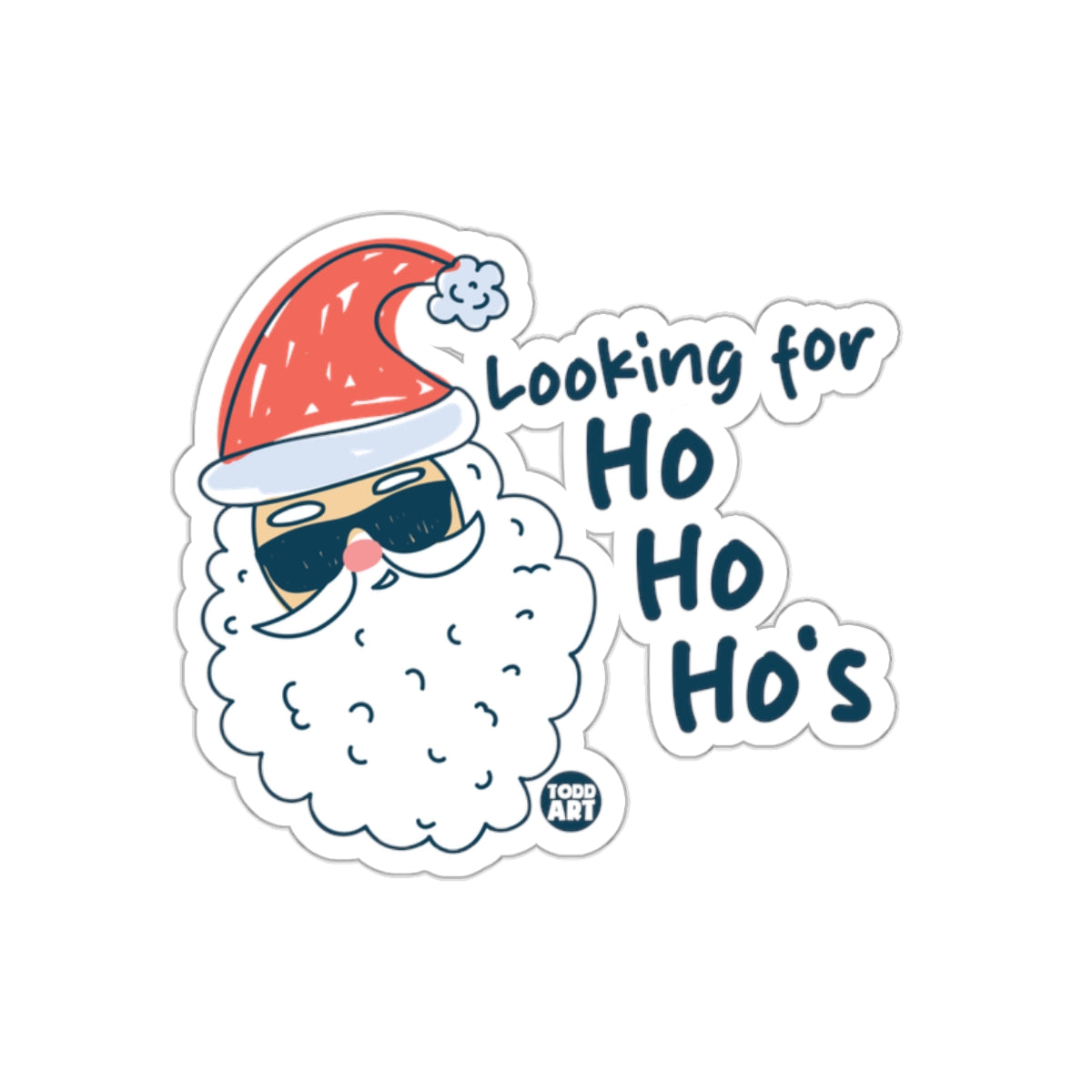 Funny Santa Looking for Ho Ho Ho's Sticker