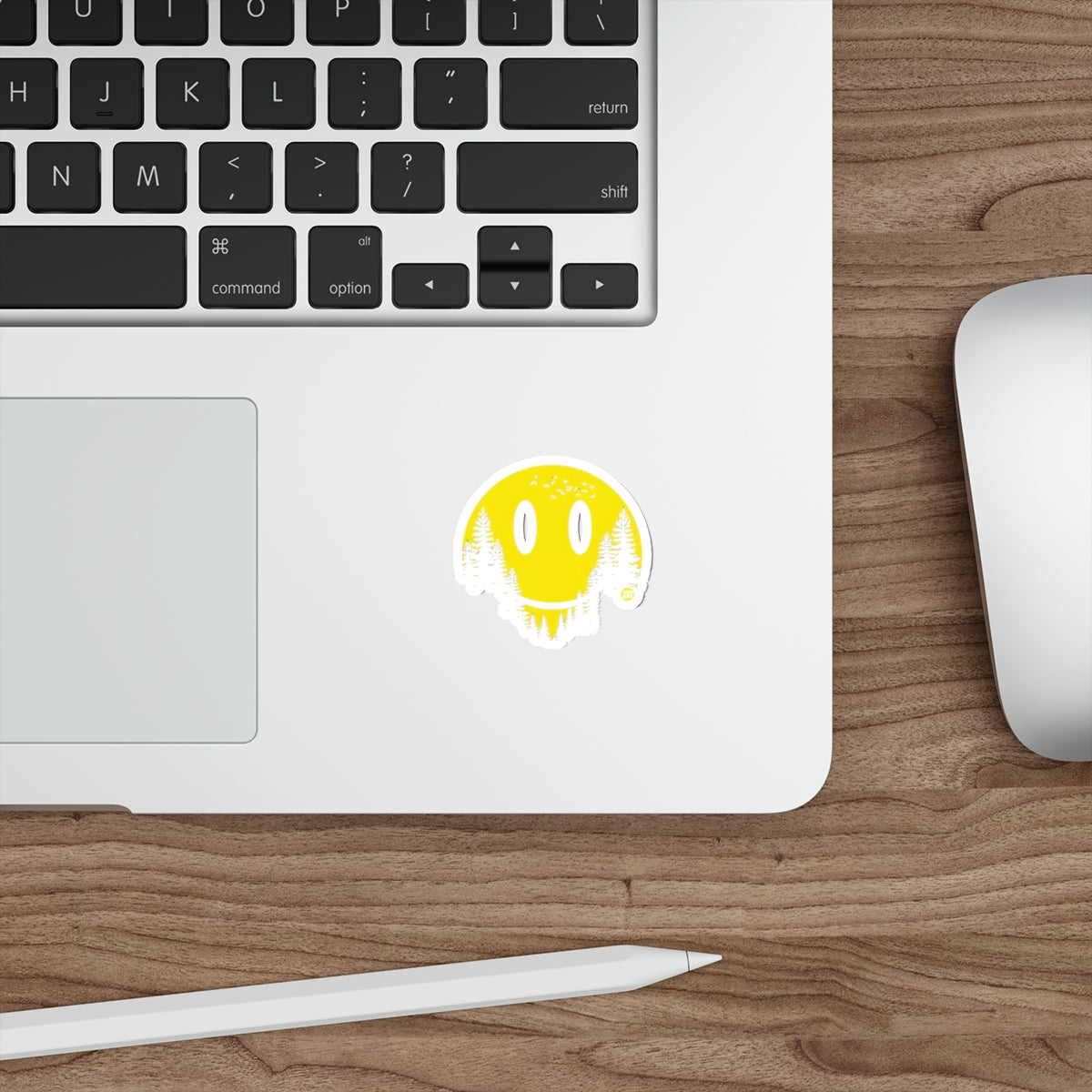 Happy Yellow Smiley Face Nature Scene Sticker