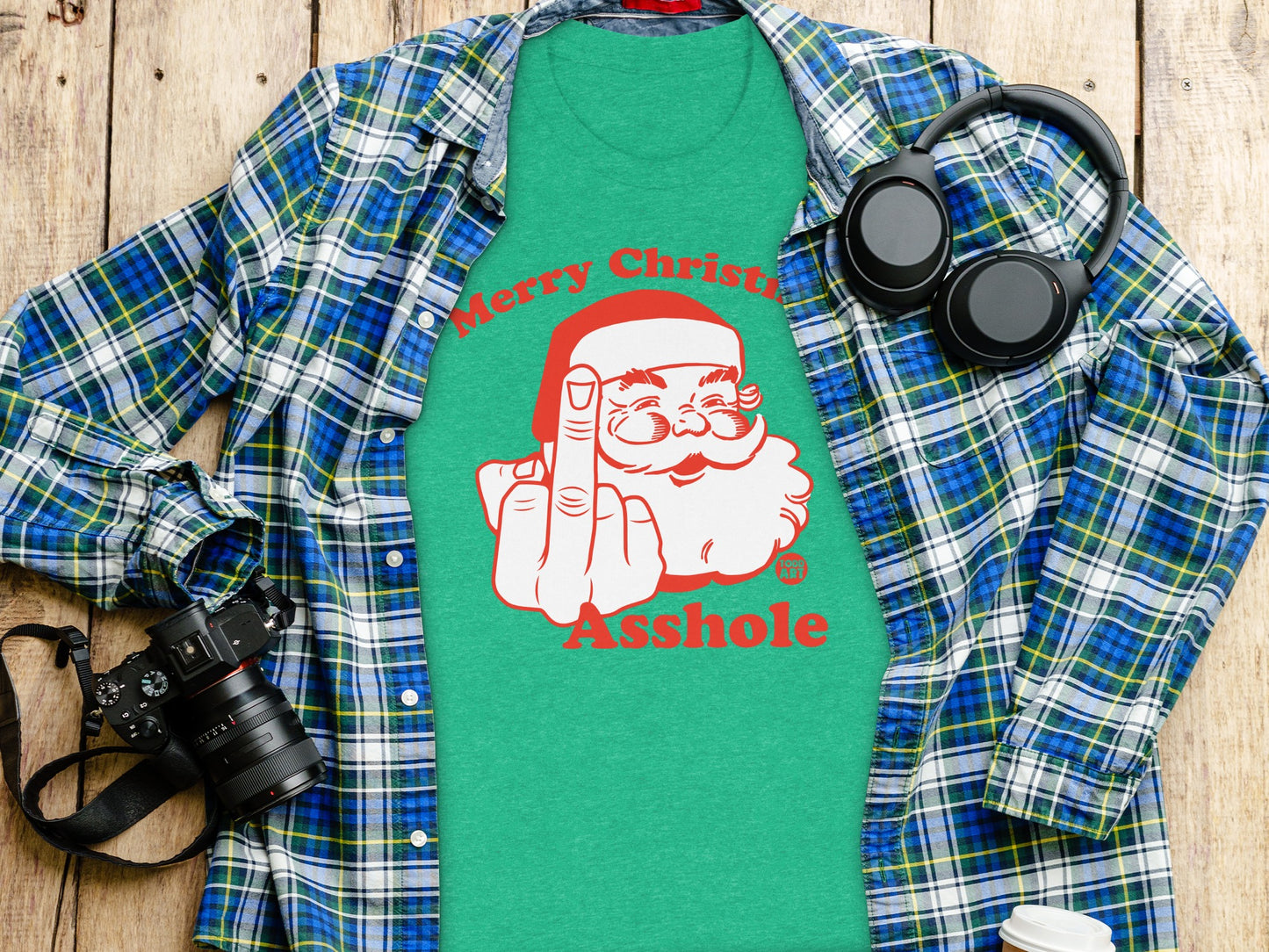 Merry Christmas Asshole Funny Santa Graphic Shirt