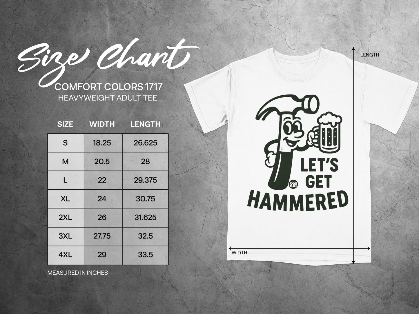 Let's Get Hammered Heavyweight Adult Tee Shirt