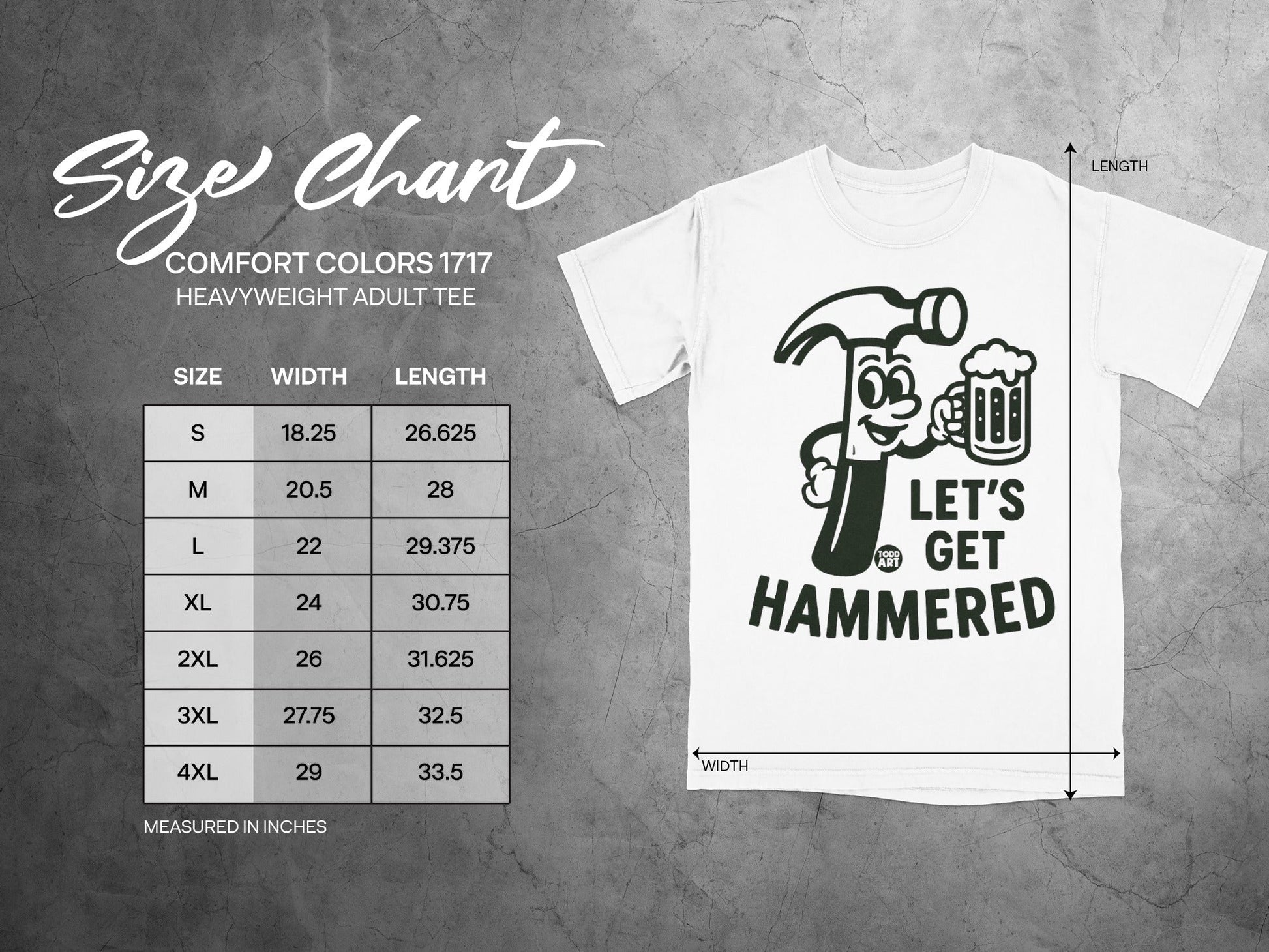 Let's Get Hammered Heavyweight Adult Tee Shirt