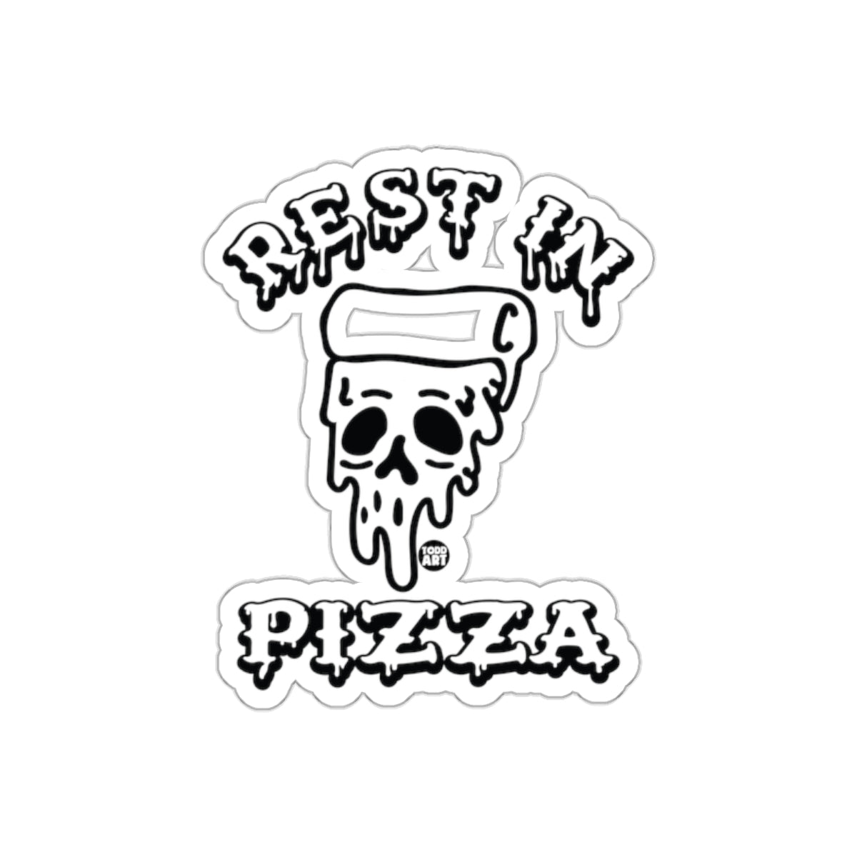 Rest In Pizza Skull Food Art Graphic Image sticker