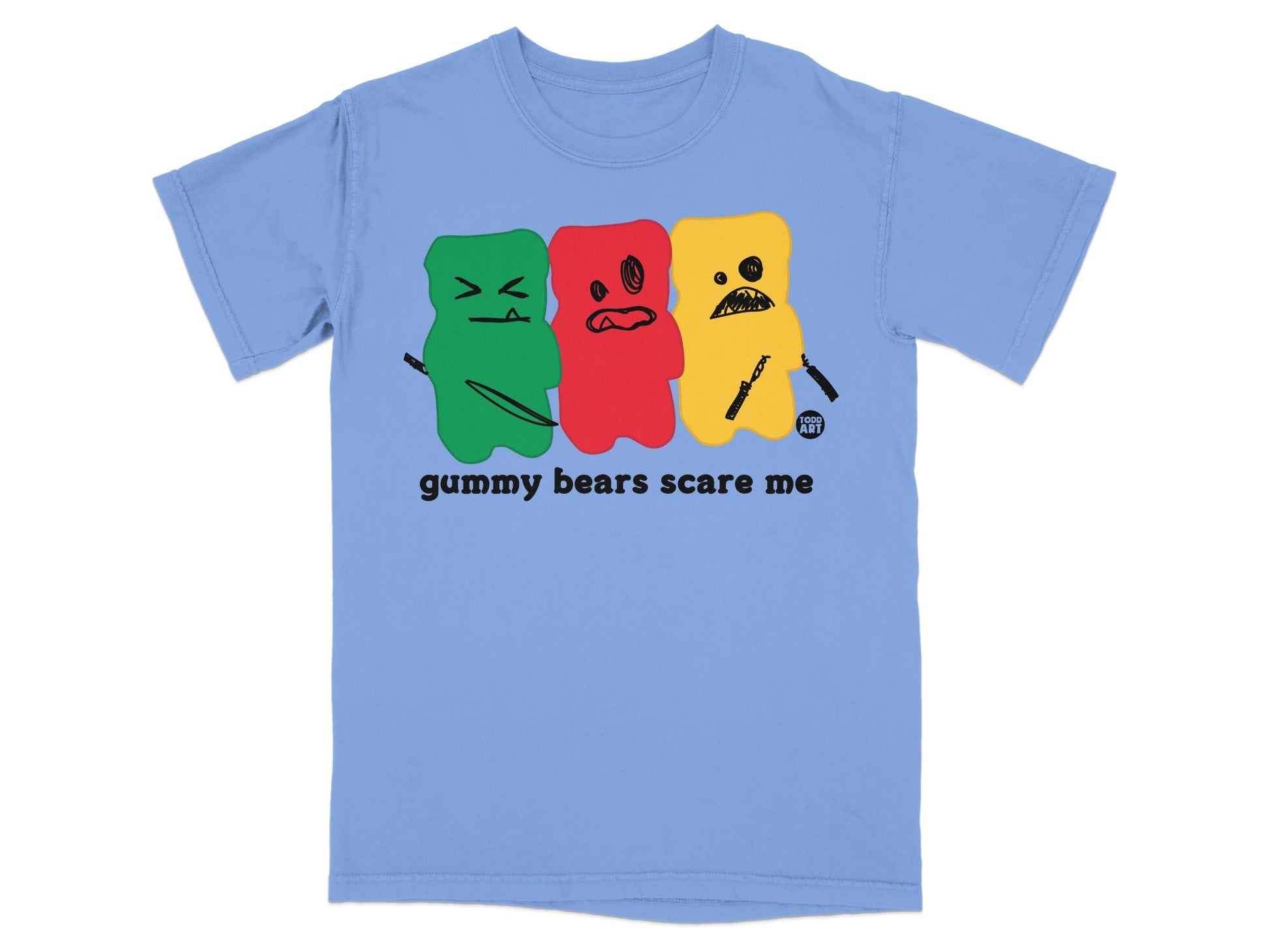 Gummy Bears Scare Me Graphic Funny T-Shirt Design