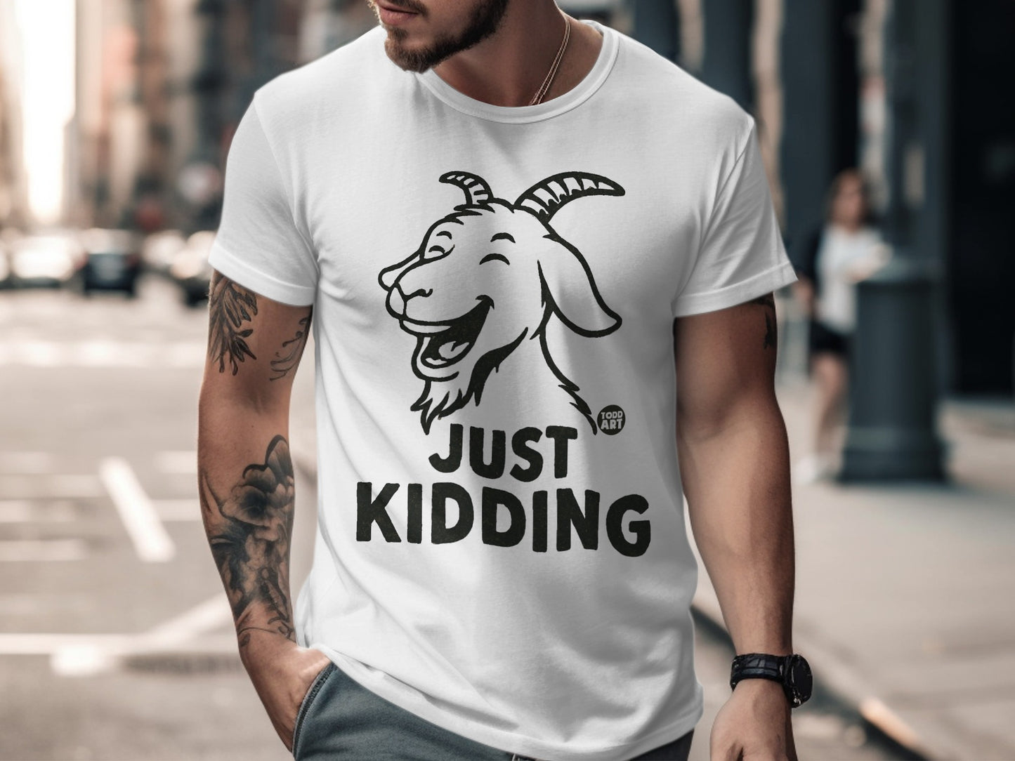 Just Kidding Goat Graphic T-Shirt