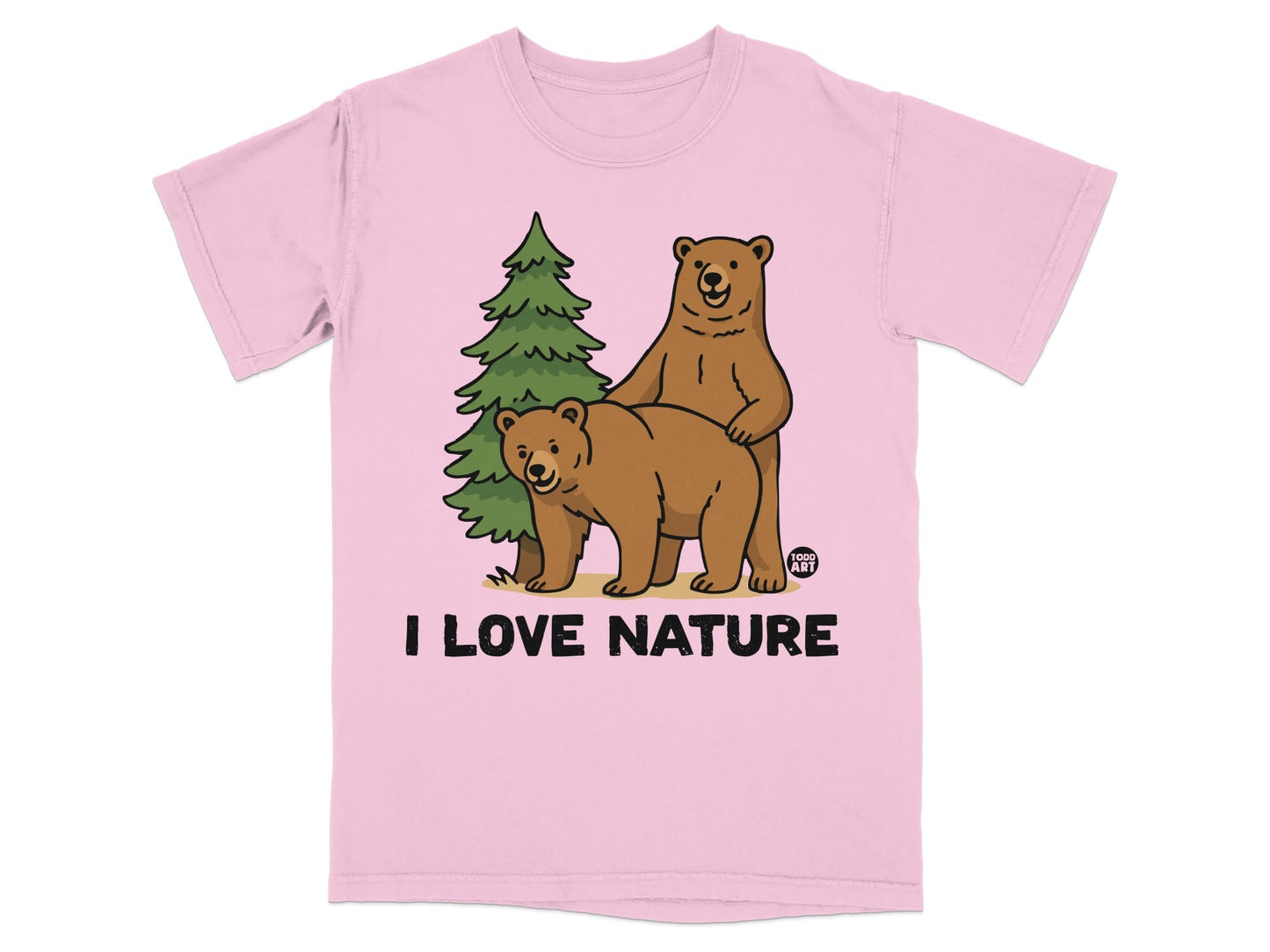 I Love Nature Bears Graphic Tee Short Sleeve Shirt