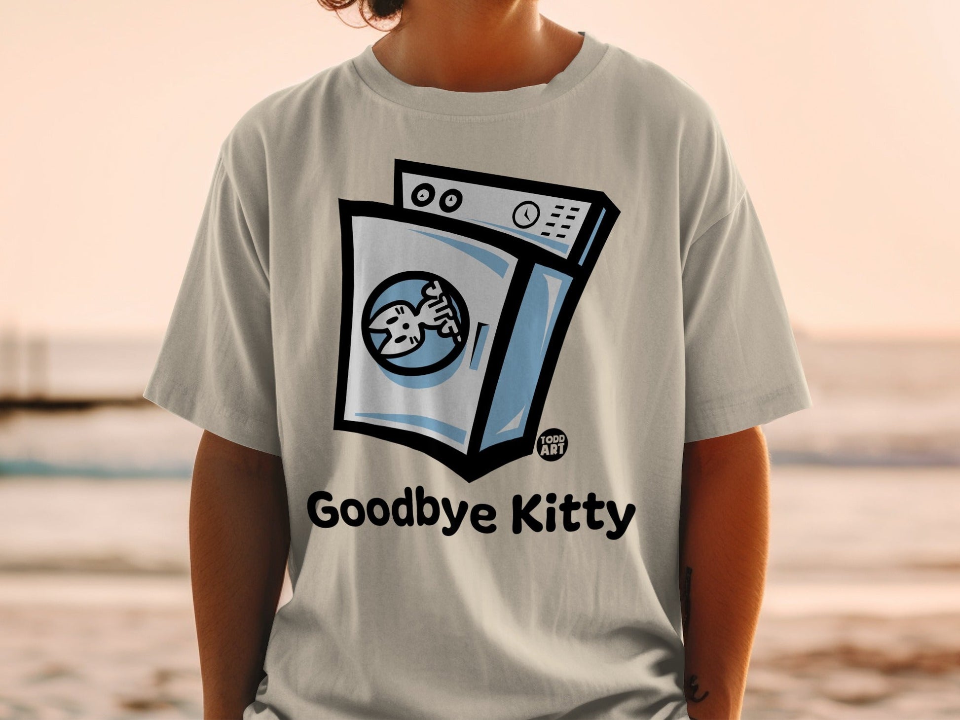 Goodbye Kitty Graphic Design T-Shirt 엔