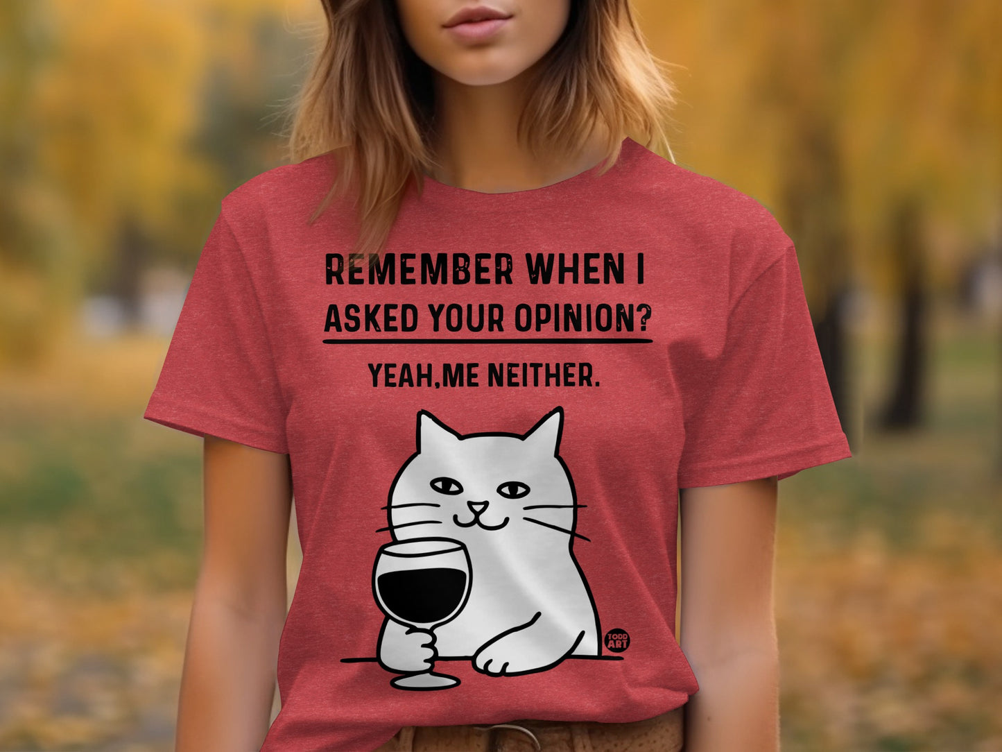 Funny Cat Wine Quote Graphic Tee for Casual Wear