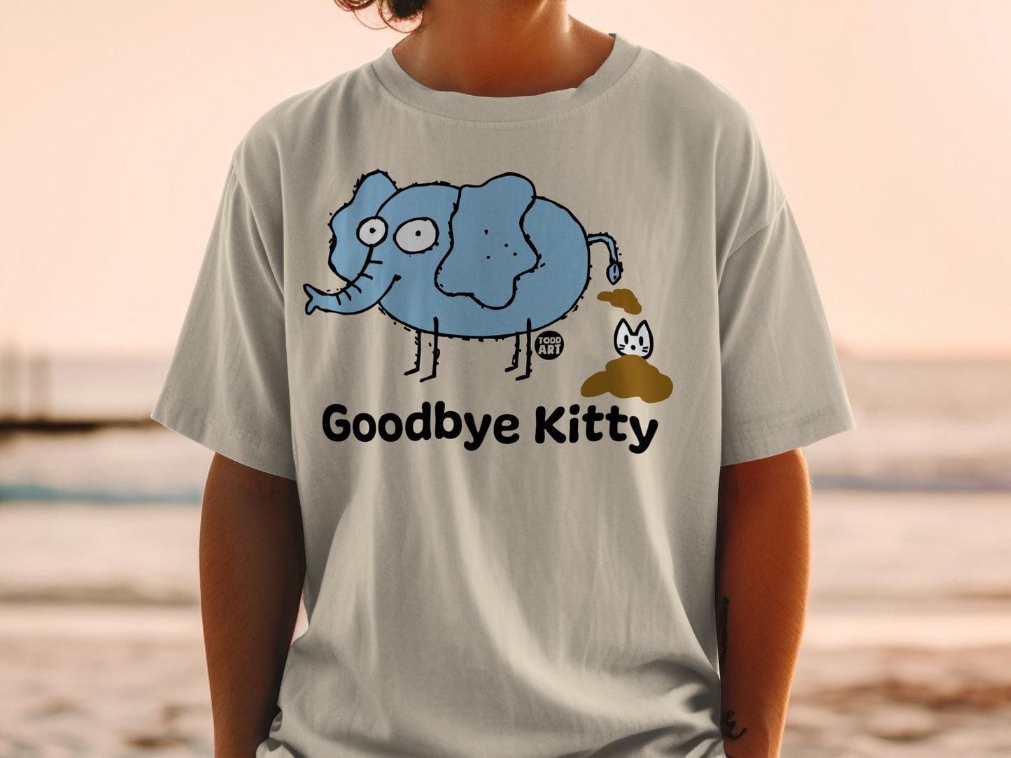 Funny Goodbye Kitty Todd Art Graphic Tee Product