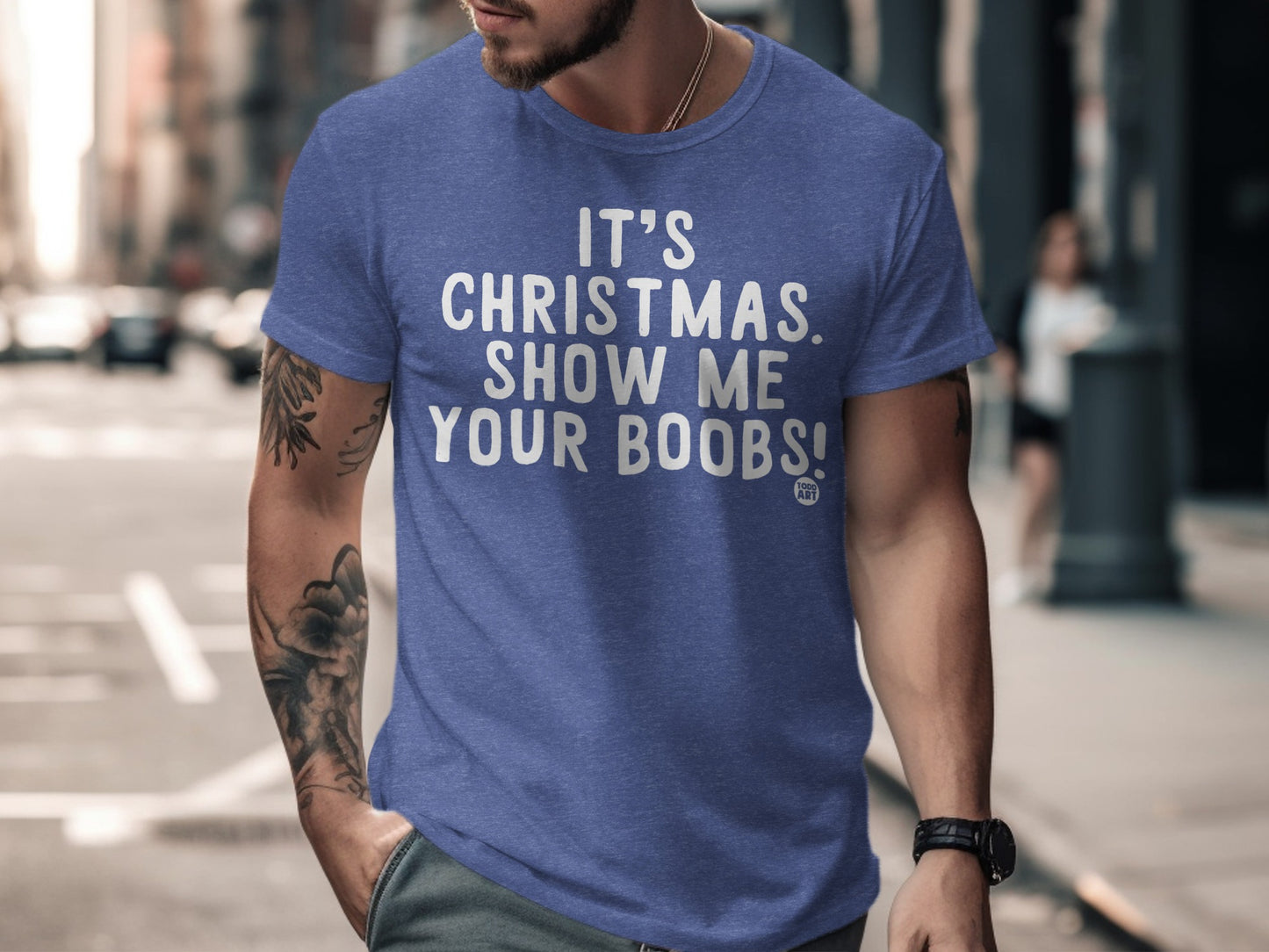 Show Me Your Boobs Christmas Funny T-Shirt product type