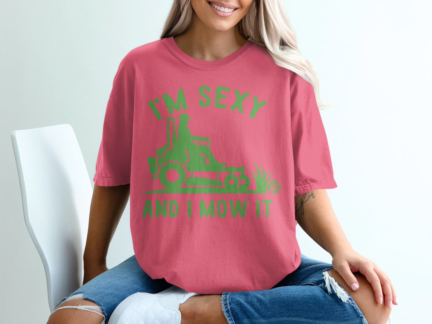 I'M SEXY AND I MOW IT Lawn Mower Graphic Pink product type