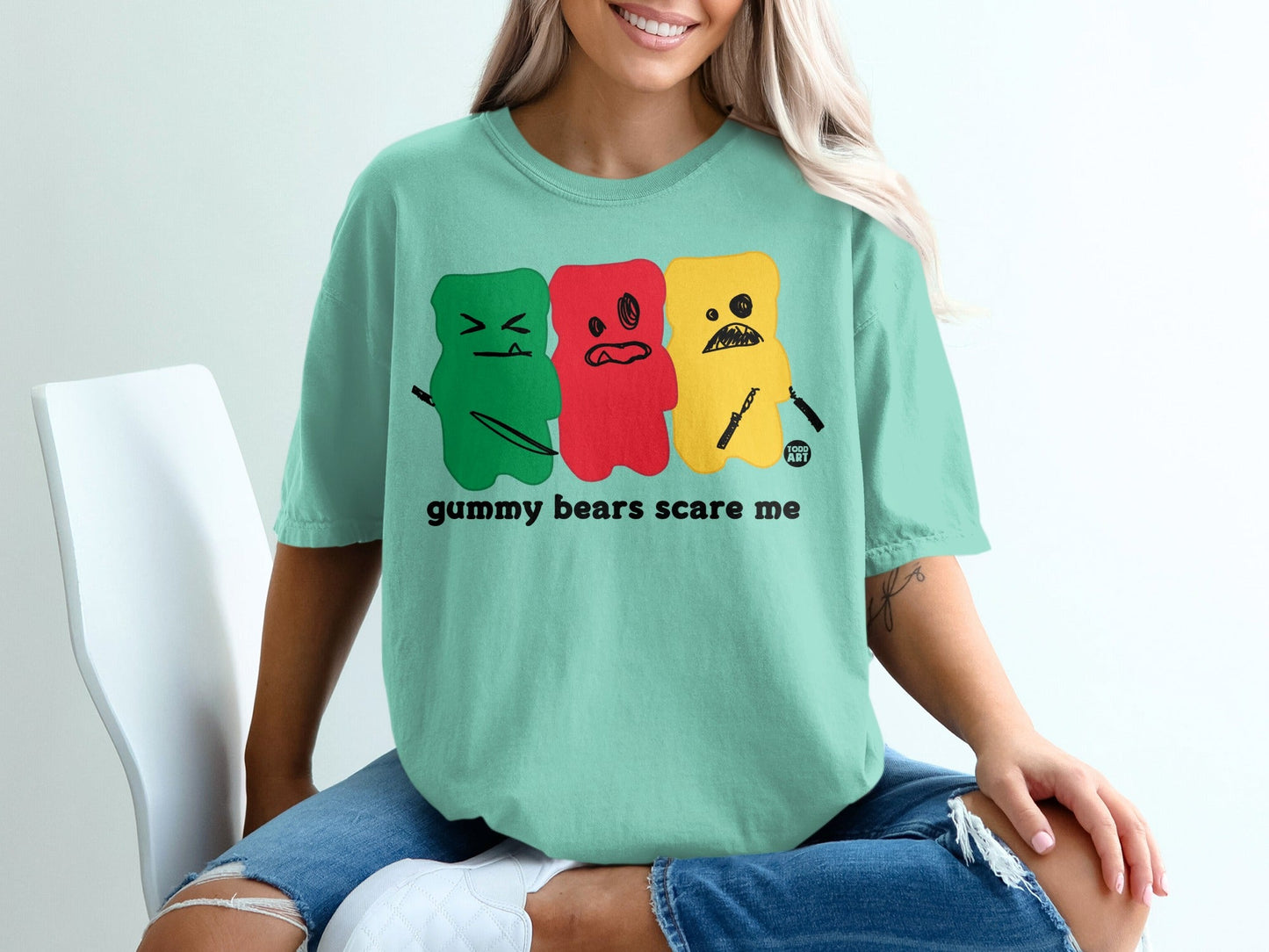 Gummy Bears Scare Me Funny Graphic T-Shirt