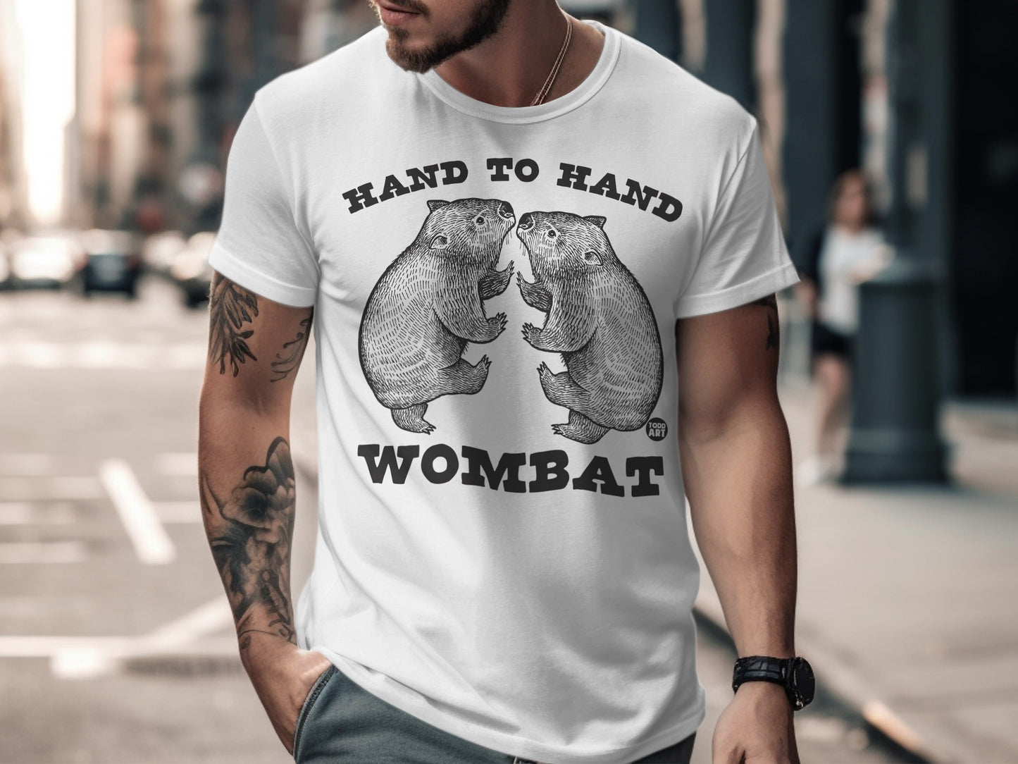 Hand to Hand Wombat Graphic T-Shirt