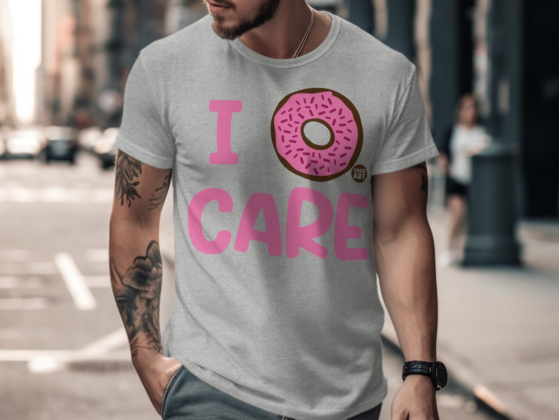 I Donut Care Graphic T-shirt Fun Casual Apparel