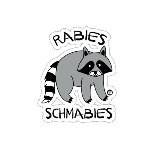 Rabies Schabies Funny Cartoon Raccoon Design sticker
