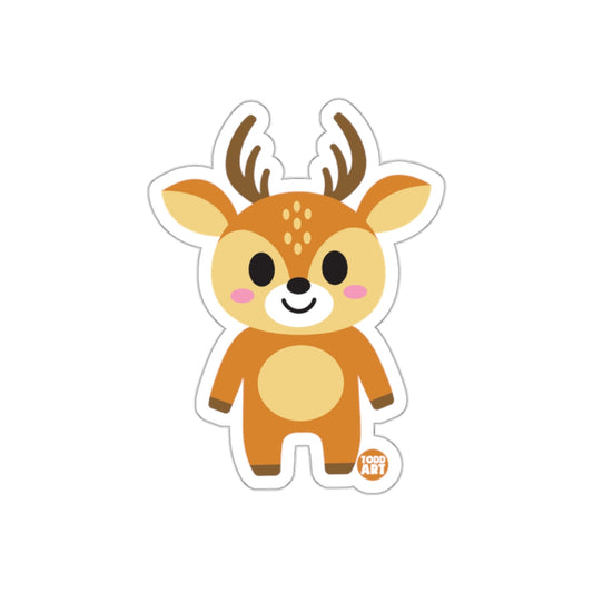 Cute Smiling Deer Illustration Todd Art Sticker
