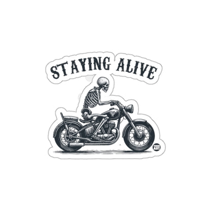 Staying Alive Skeleton on Motorcycle Design sticker