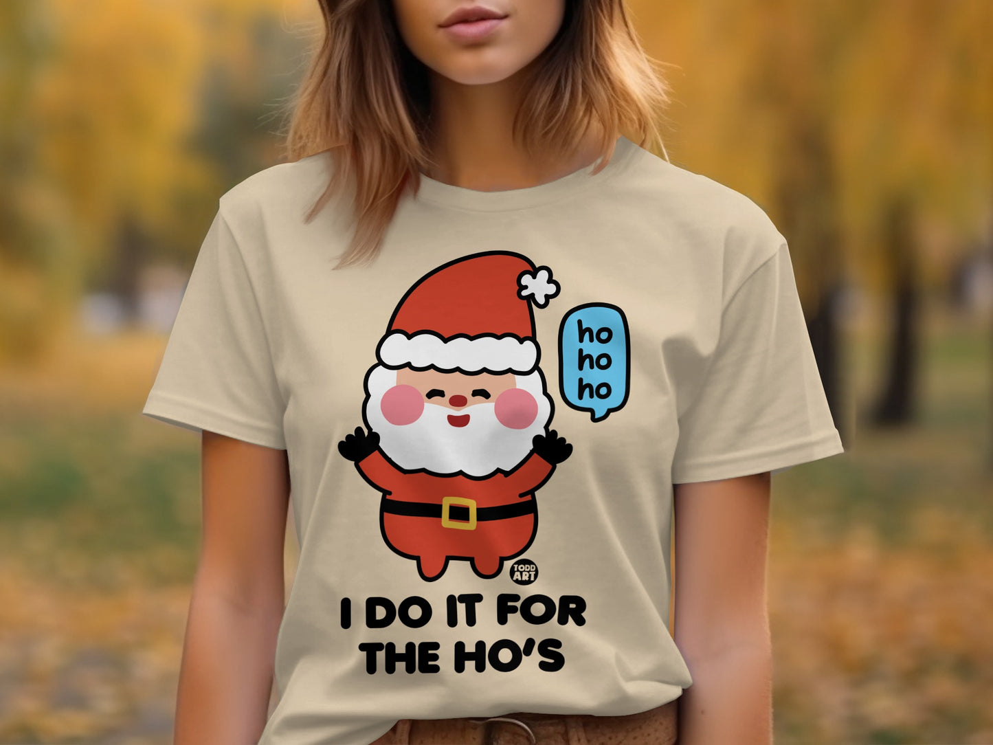 Cute Santa Graphic Tee with Funny Holiday Message