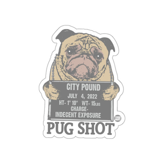Adorable Pug Shot Mugshot Design Sticker Product