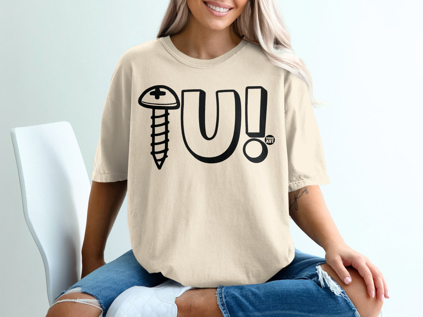 Screw U Funny Phrase Bold Character Todd Art Graphic product type