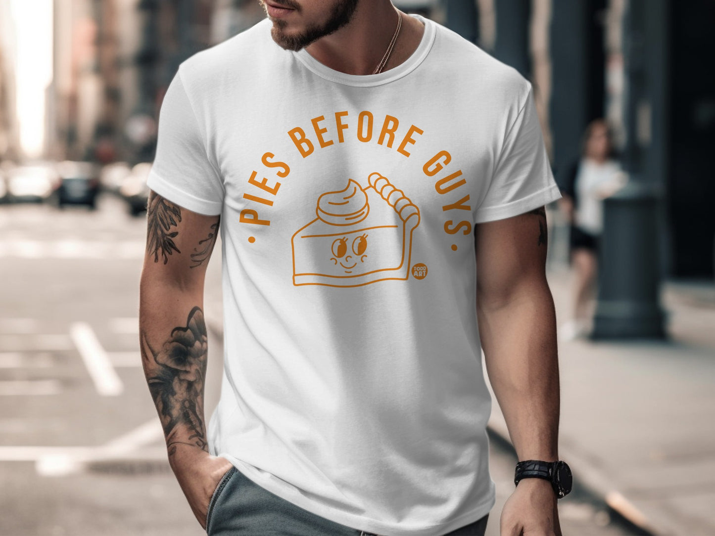 Pies Before Guys Funny Statement Graphic T-shirt