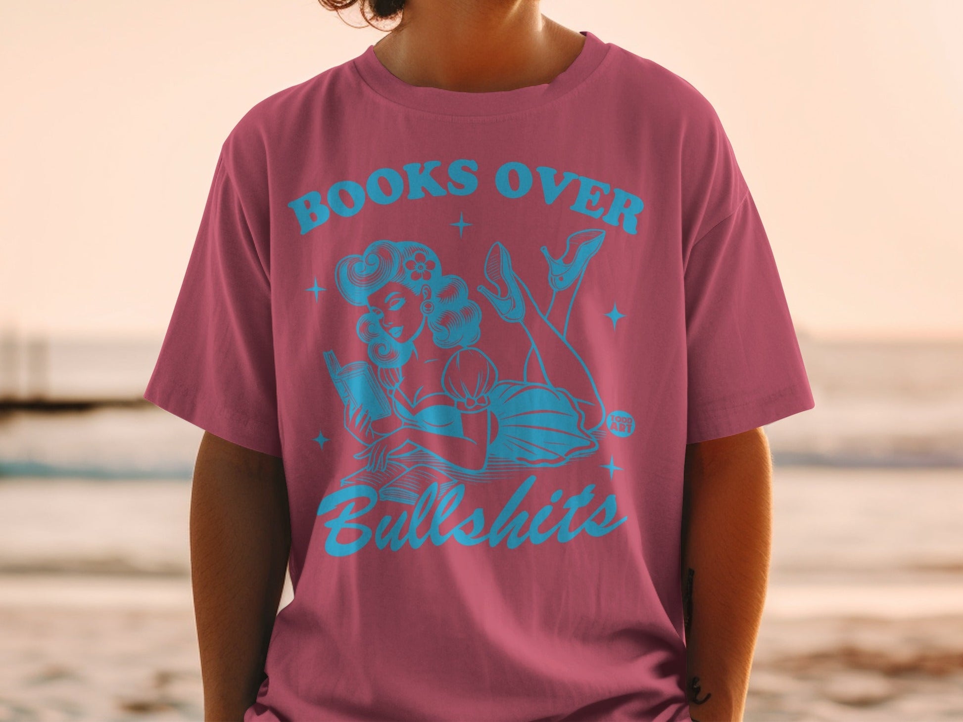 Books Over Bullshits Graphic Tee Shirt Apparel