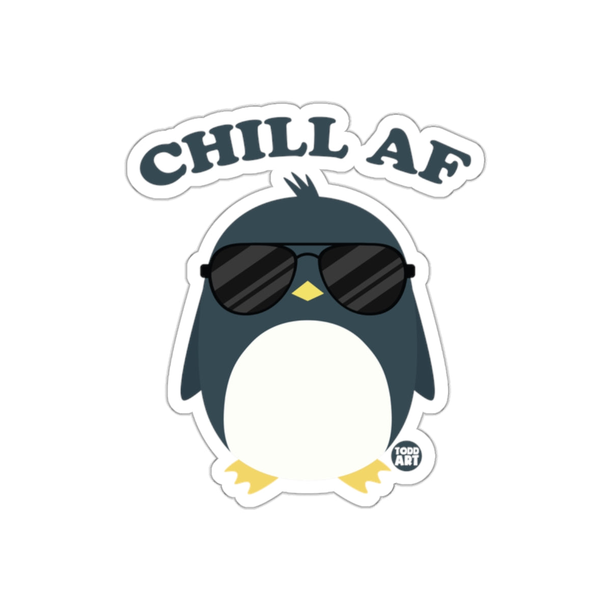 Chill AF Penguin with Sunglasses Illustrated sticker