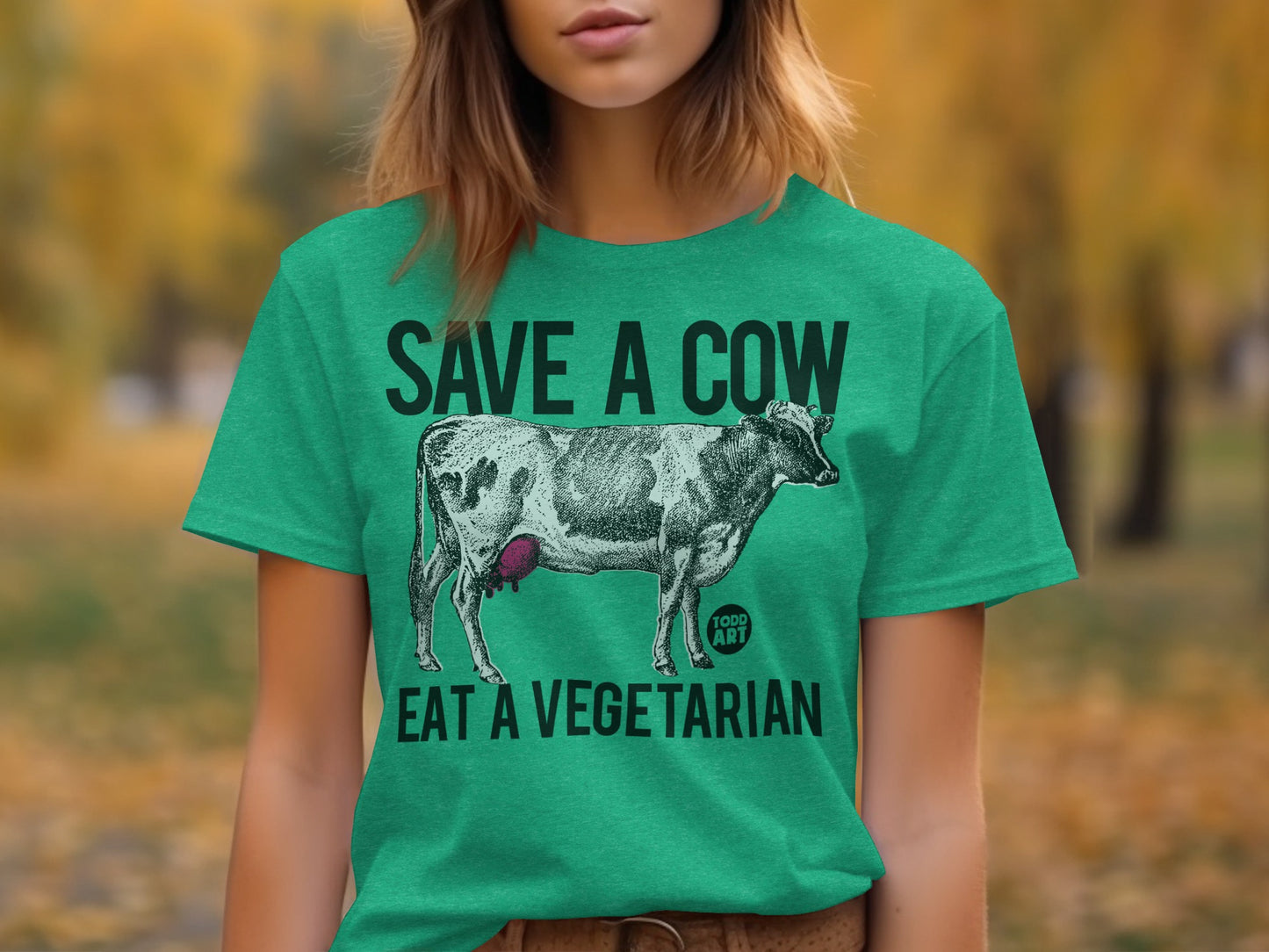 Save a Cow Eat a Vegetarian Graphic Tee Shirt