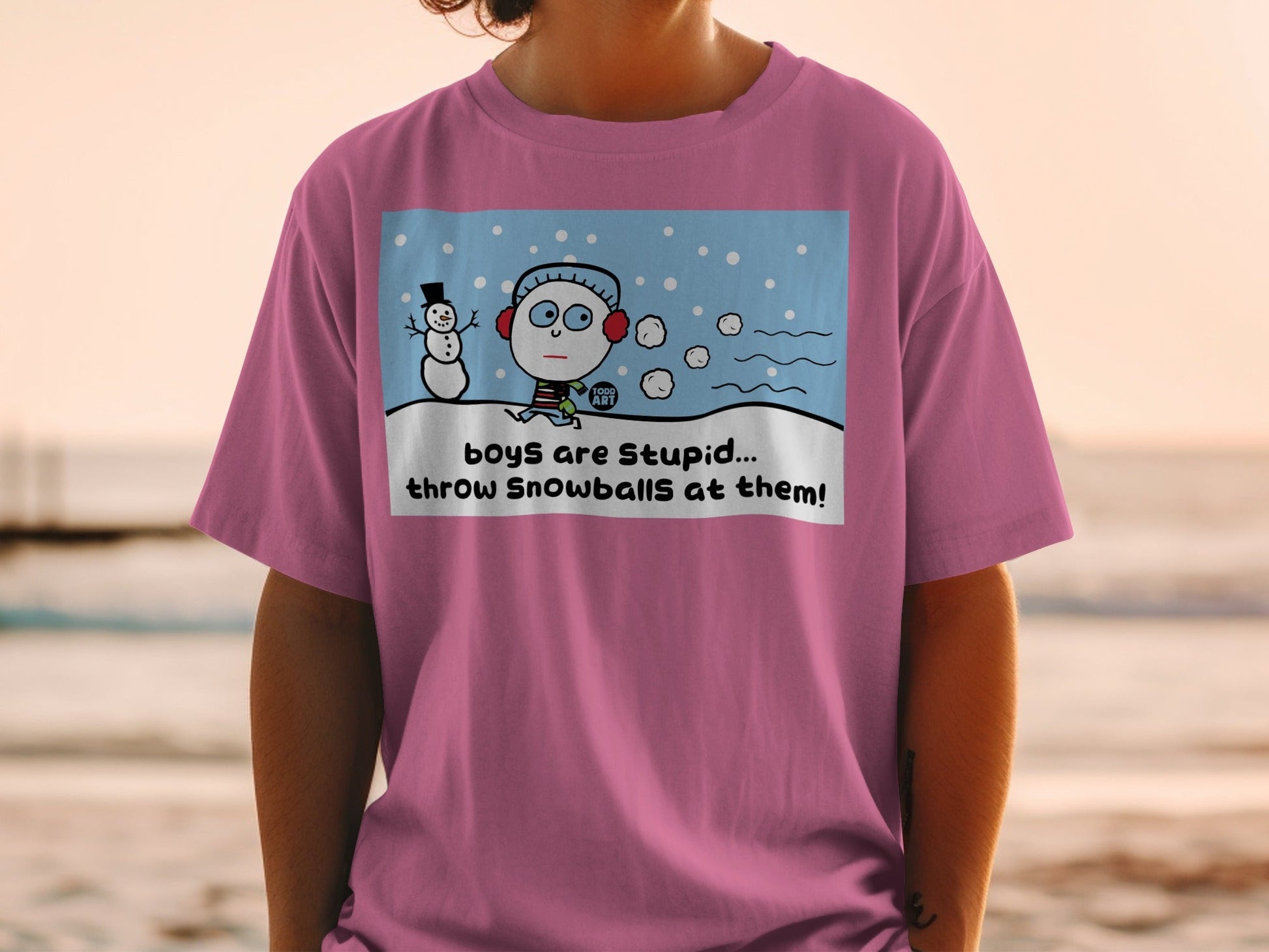Boys Are Stupid Throw Snowballs at Them T-shirt