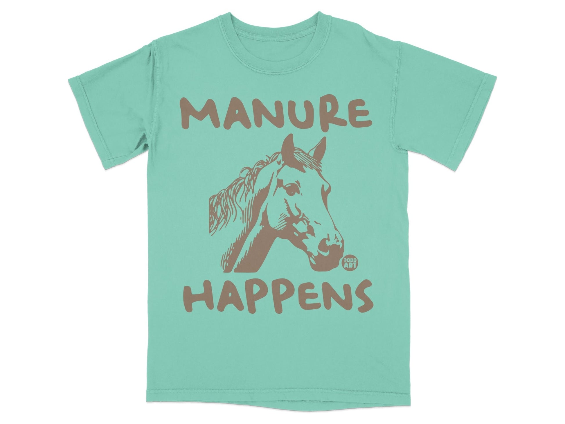 Manure Happens Funny Horse Print Graphic Tee